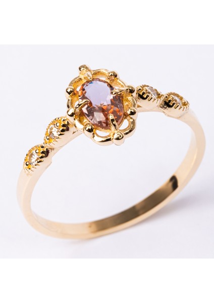 Gümüş Yüzük - 0.60Karat Zultanit Taşlı Gelin Başı Modern Tektaş 925 Ayar Evlilik Teklifi Gümüş Yüzük