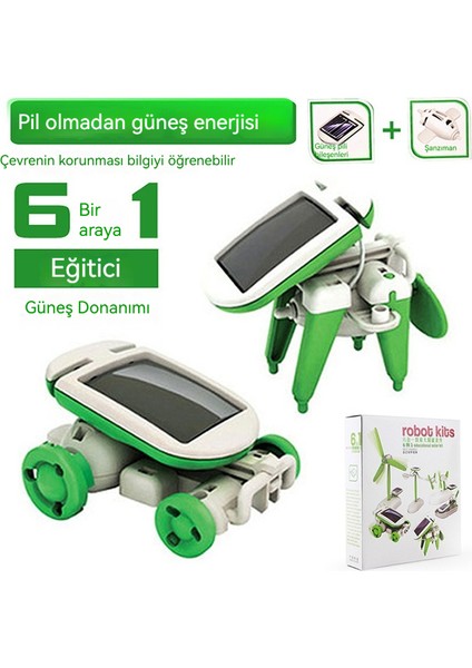 Altı Arada Bir Güneş Robotu Teknolojisi Deneyi Diy Küçük Üretim Çocuk Eğitici Oyuncakları (Yurt Dışından)