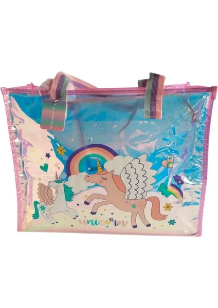 Dream Vest Şeffaf Hologram Unicorn Büyük Omuz Çantası