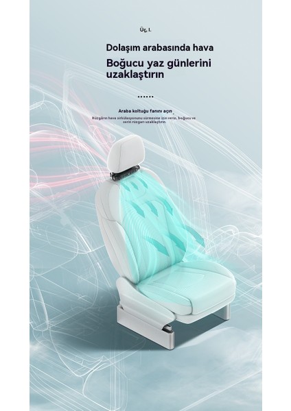 Yeni Koltuk Araba Fanı Büyük Rüzgar Gücü USB Araba Arka Yastık Araba Dekorasyon Fanı (Yurt Dışından) modelleri