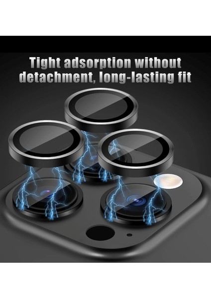 Apple iPhone 16 Pro Max Kamera Koruma Renkli Lens Koruyucu Temperli Cam Koruma