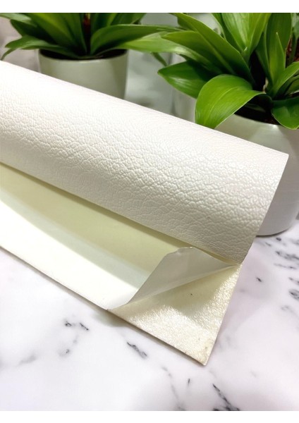 Yapışkanlı Beyaz Suni Deri 100 * 140 cm