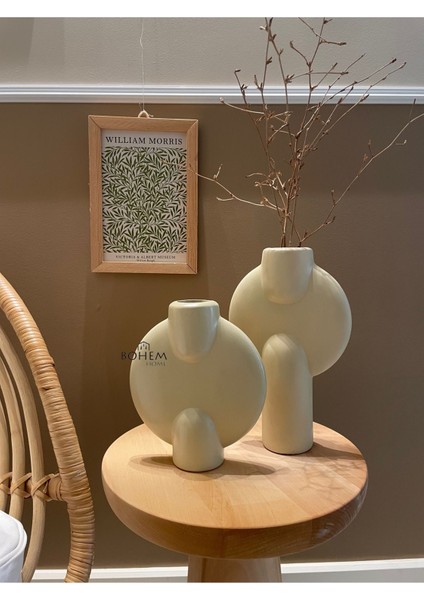 2 Li Seramik Bej Vazo (Muadil Marka)