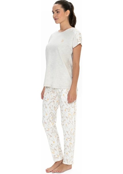 U.s. Polo Assn. Kadın Bej Mlnj. Rahat Pijama Takımı - ARASS20J06W3J