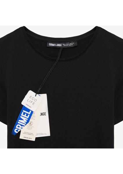 Tarelıa Kadın Bisiklet Yaka Kısa Kollu Slim Siyah T-Shirt fiyatları