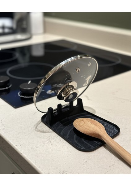 Isıya Dayanıklı Petg Kaşık ve Tencere Kapak Altlığı – Kaşıklık - 2’si 1 Arada Pratik Tasarım!