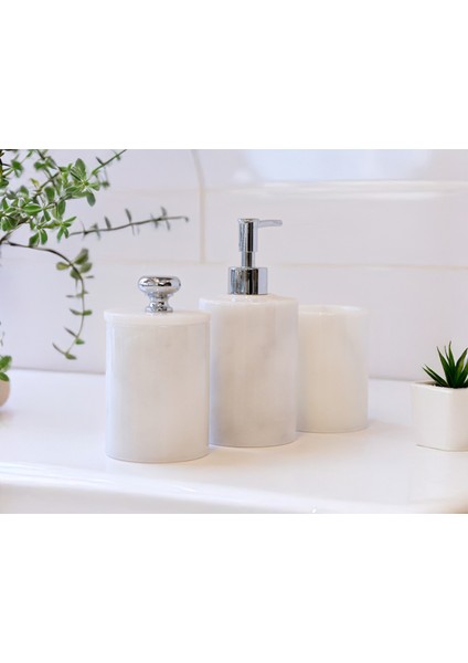 Aurelia Mermer 5 Parça Banyo Seti – Sıvı Sabunluk, Diş Fırçalık, Katı Sabunluk, Pamukluk ve Tepsi fırsatları