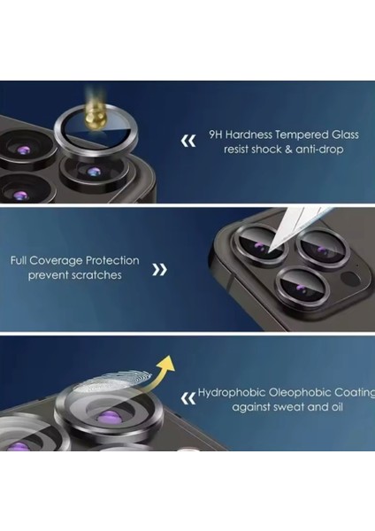 Apple iPhone 16 Pro Kamera Koruma Renkli Lens Koruyucu Temperli Cam Koruma fırsatları