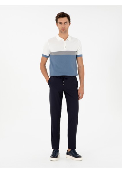 Erkek Lacivert Slim Fit Kumaş Pantolon 50305035-VR033