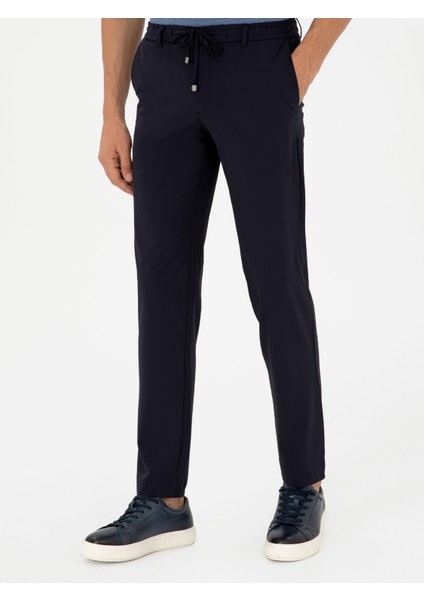 Erkek Lacivert Slim Fit Kumaş Pantolon 50305035-VR033 fiyatları