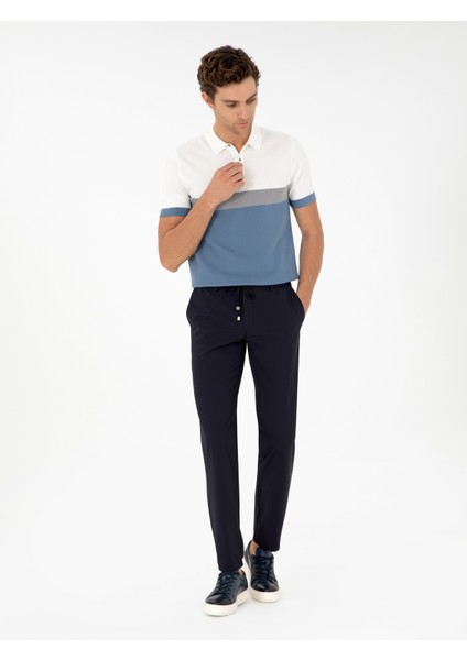 Erkek Lacivert Slim Fit Kumaş Pantolon 50305035-VR033 modelleri