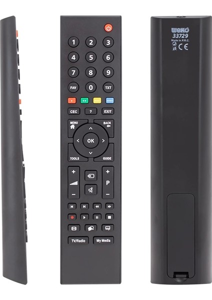 Arçelik-Beko My Media Tuşlu LCD Tv Kumandası (RC3214803-TP6187R-P1-M7485600127X) Yazısız