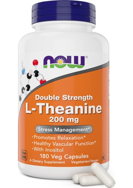 Double Strength L-Theanine, 200 Mg, 180 Veg Capsules