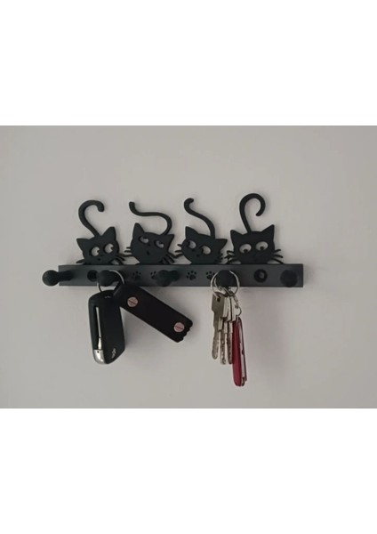 Sevimli Kedi Tasarımlı Duvar Anahtarlık Askılığı fiyatları