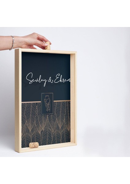 Çiftlere Özel Ahşap Dekoratif Şarap Mantarı Koleksiyon Kutusu fırsatları