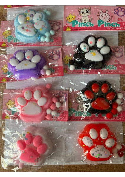 1 Adet Kedi Patisi Squishy Oyuncağı Sukuşi (7,5x6,5cm) Rastgele Renk