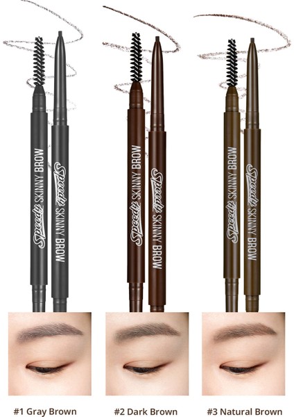 Ultra İnce Uçlu, Doğal Görünüm Veren Kaş Kalemi PERIPERA Speedy Skinny Brow (2 Dark Brown) modelleri
