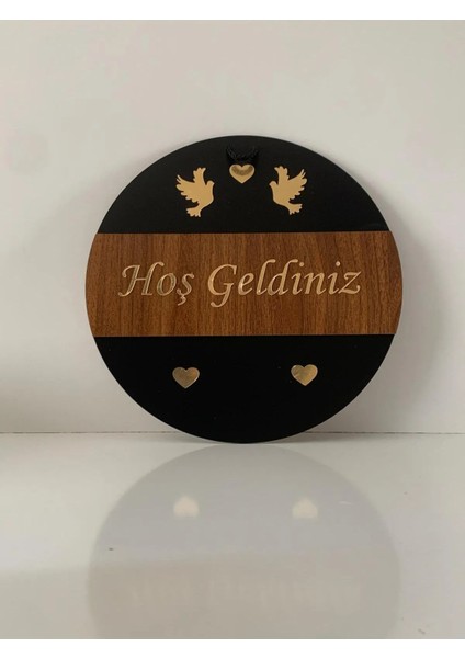 Hoş Geldiniz Kişiye Özel Ahşap Kapı Süsü