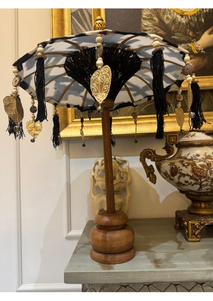 Dekoratif Obje Bali Şemsiyesi Japon Şemsiyesi Özel Bambu Kumaş 60 cm Ahşap Oyma Bohem Dekorasyon fiyatları