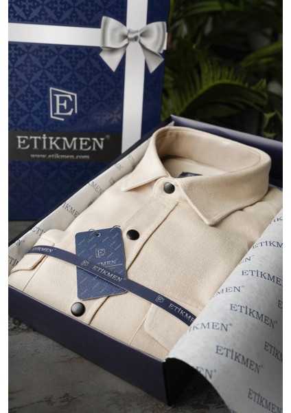 Bej Slimfit Gerçek Kot Erkek Gömlek fırsatları