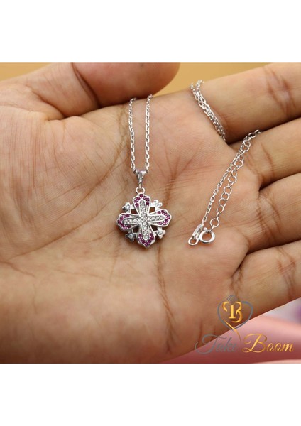 Kırmızı Küçük Haç Kolye, Kudüs Haçı Kolye, Miks Taşlı Haç, Jerusalem Gümüş Kolye, Hristiyan Kolyesi