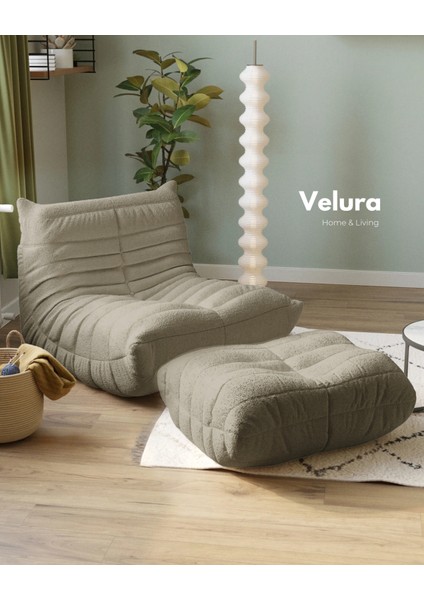 Muvva Berjer & Puflu Pofuduk Relax Koltuk & Armut Tekli Koltuk - Latte