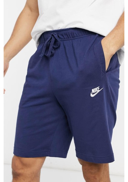Sportswear Club Jersey Cotton Shorts Unisex Pamuklu Ince Yazlık Şort Lacivert