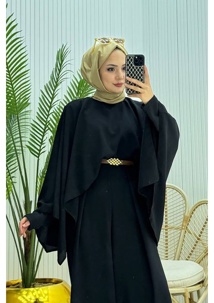 Kadın Pelerinli Kemer Detaylı Tesettür Tulum NMS061 fiyatları