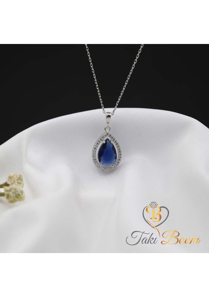 Gece Mavisi Damla Safir Kolye, Lacivert Damla Kolye, Kadınlar Için Harika Hediye, Sevgiliye Hediye fiyatları