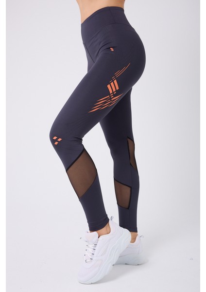 Antrasit Yüksek Bel Slim Fit Tayt