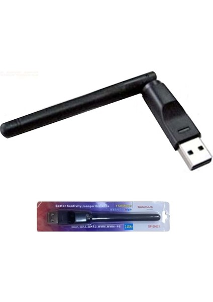 USB Wifi Adaptör Uydu Için 3dbi Antenli Sunplus SP-20021