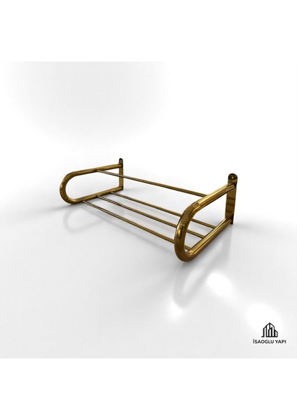 Isaoğlu Yapı Mat Gold Havluluk Otel Tipi Raf Havluluk Fırçalanmış Mat Gold Premium Havluluk