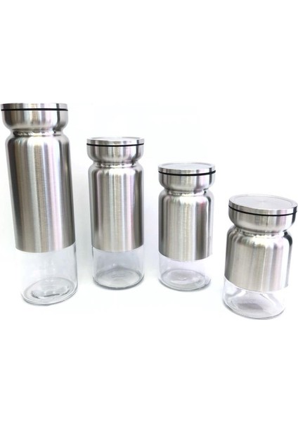 4'lü Inox Kavanoz Set