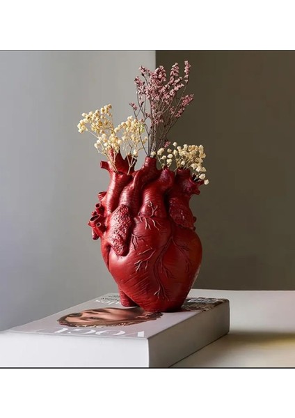 Anatomik Kalp Vazo / Dekoratif Vazo (16.5X11CM)