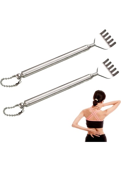 2 Adet Teleskopik Sırt Kaşıyıcı Masaj Aleti Uzatılabilir- Yaşlılar, Çocuklar, Erkekler, Kadınlar