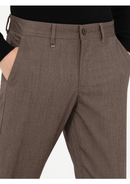 Erkek Kahverengi Slim Fit Kanvas Pantolon 50277668-VR029 indirimleri