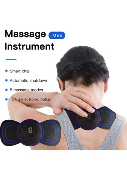 USB Şarjlı Kelebek Masaj Aleti Tens Ems Omuz Boyun 8 mod Çalışma modelleri