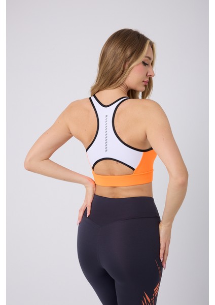 Neon Turuncu Racerback Slim Fit Büstiyer fırsatları
