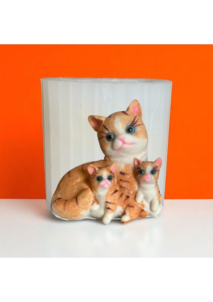 Kedi ve Yavruları Silikon Kalıbı