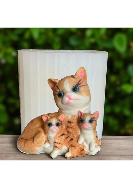 Kedi ve Yavruları Silikon Kalıbı modelleri