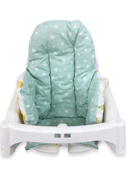 Bebek/çocuk Mama Sandalyesi Minderi Safari Hayvanlar ve Yeşil Yıldızlı modelleri