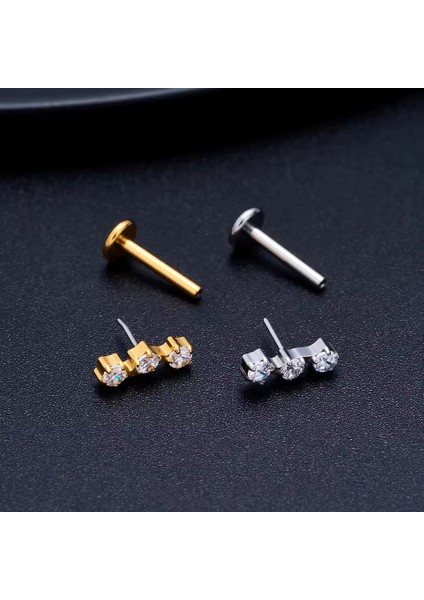 F136 Titanyum Vidasız Geçmeli Helix Piercing - Tragus Piercing - Conch Piercing