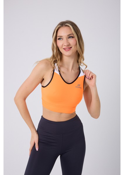 Neon Turuncu Racerback Slim Fit Büstiyer