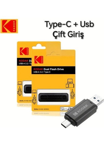 64Gb. Type-C ve USB 3.2 Type-C Girişli Tüm Telefonlara Iphone 15/16 Serisine Uygun Yüksek Hızlı Otg Flash Bellek Çift Giriş Sağlam Orjinal