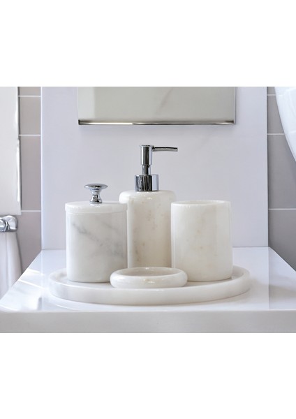 Valeria Mermer 5 Parça Banyo Aksesuar Seti & Sıvı Sabunluk, Pamukluk, Diş Fırçalığı, Katı Sabunluk, Tepsi fiyatları