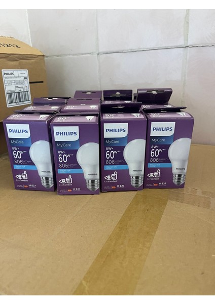 Mycare LED Lamba 8W - 60W E27 Duy 6500K Beyaz Işık (12 Li Paket)