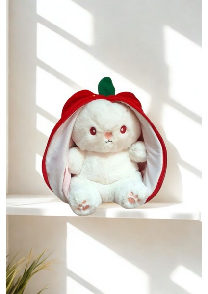 Kırmızı 35 cm Çilek Tavşan Çantalı Peluş Oyuncak fiyatları