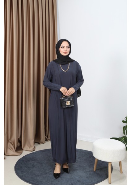 Lina Önü Parçalı Sandy Elbise