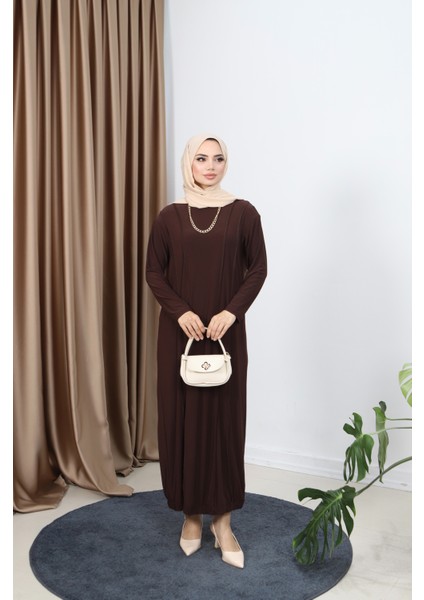 Lina Önü Parçalı Sandy Elbise