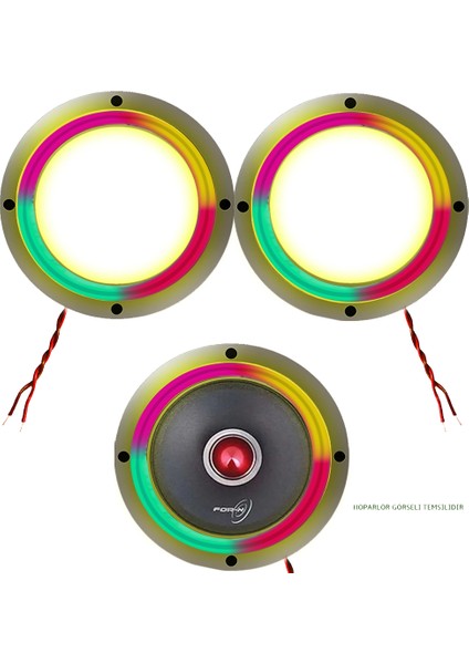 20CM Krom Pixel Ledli Hoparlör Kapak Içi Boş 2 Adet Animasyonlu Poke PK-4557